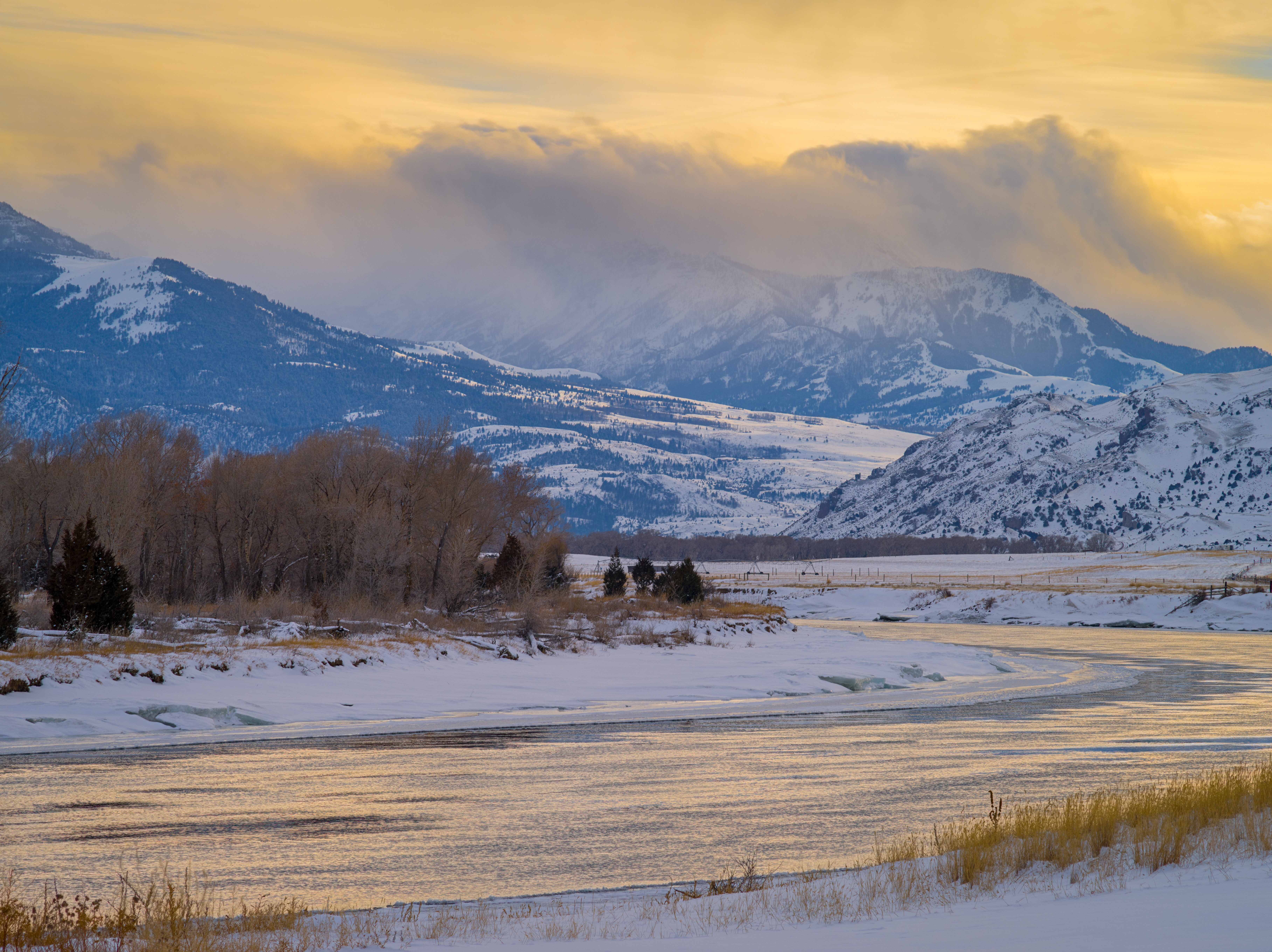 snow capped mountains
